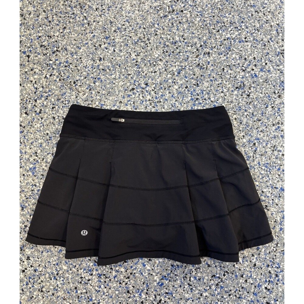 Lululemon Bundle Pace Rival Mid-Rise Athletic Skirt Black & White Size 4